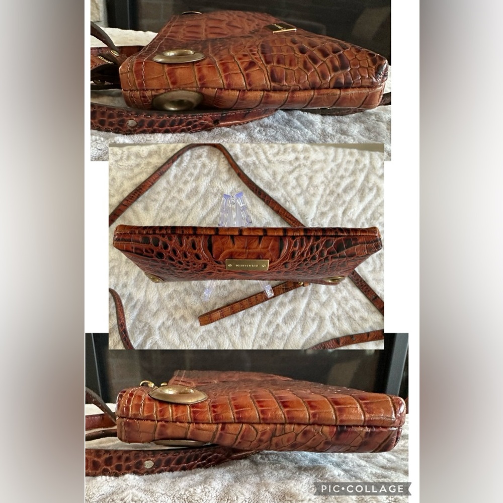 ✨Brahmin Wristlet Clutch in Melbourne Croc Embossed Leather Detachable strap - Picture 4 of 14